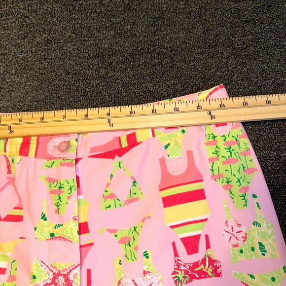 Lilly Pulitzer Cropped Pants Women’s 6 Pink Swimsuit Print Summer Flat Front - Picture 6 of 6